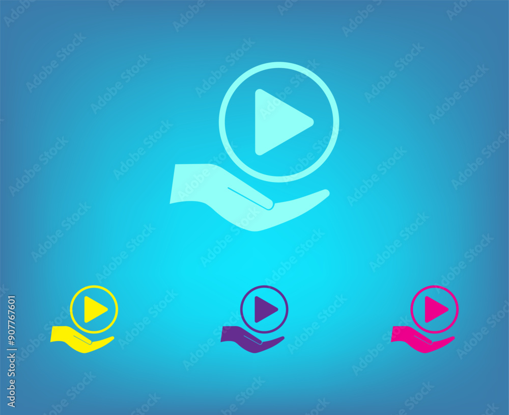Poster vector icon on a blue background with a gradient