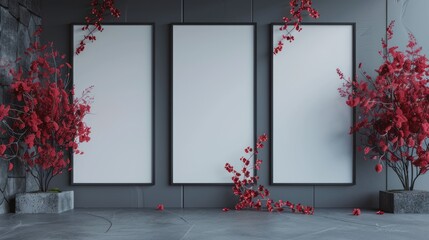 The elegance in Simplicity Minimalist Studio has a dominant red flower background
