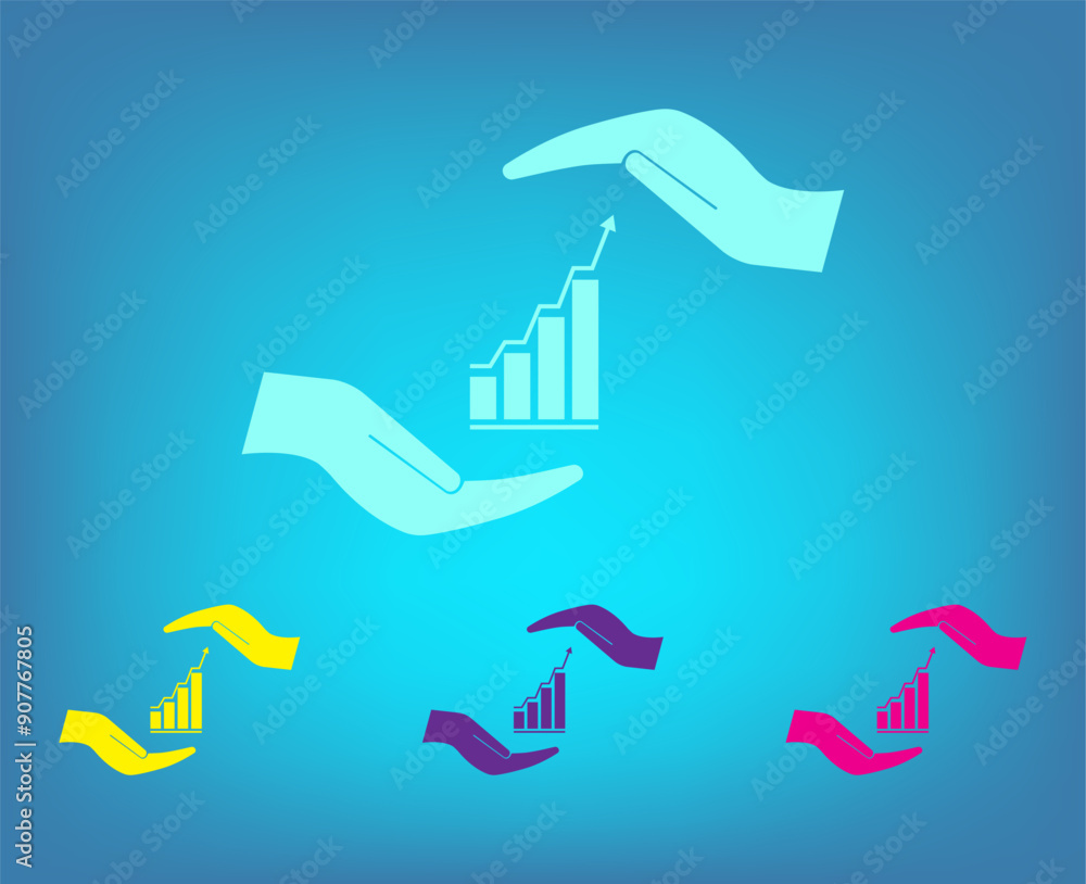 Poster vector icon on a blue background with a gradient
