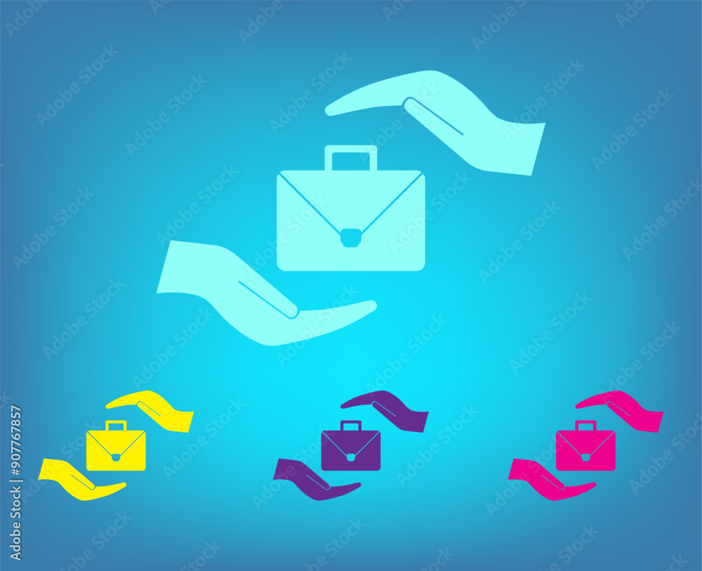Poster vector icon on a blue background with a gradient