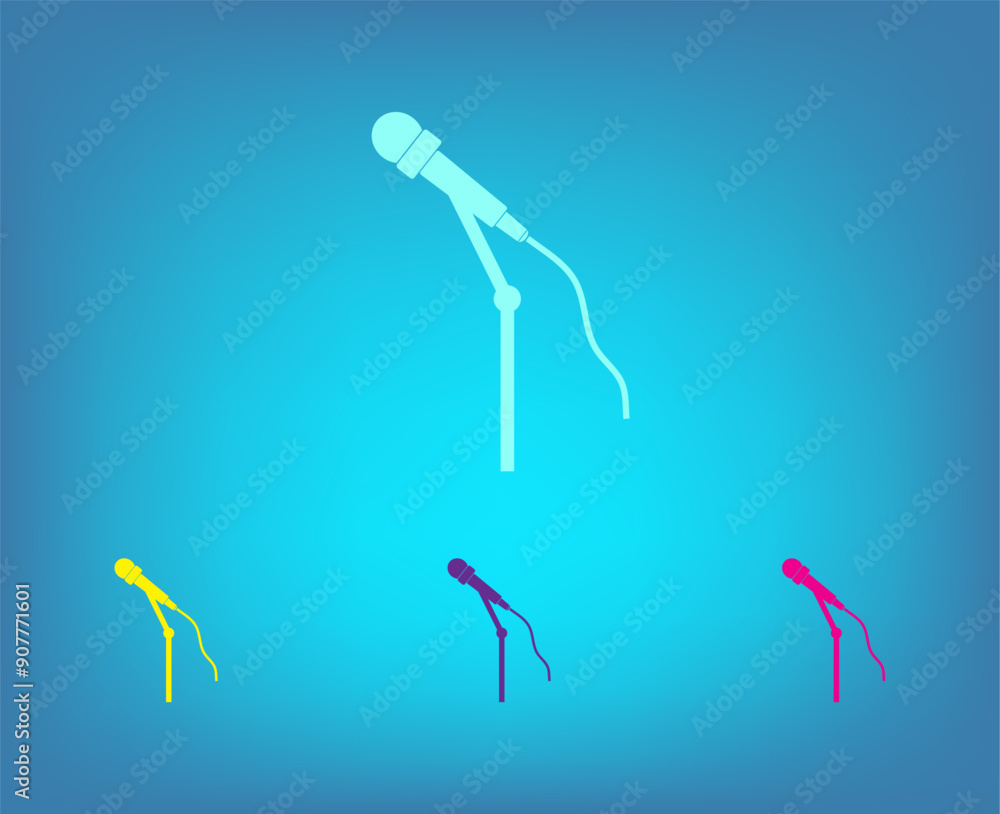 Poster vector icon on a blue background with a gradient