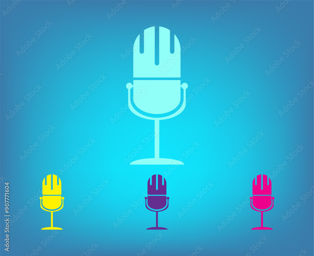 Poster vector icon on a blue background with a gradient