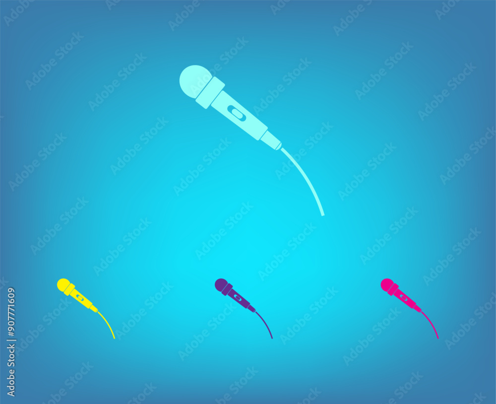 Poster vector icon on a blue background with a gradient