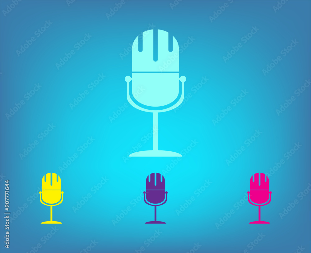 Poster vector icon on a blue background with a gradient