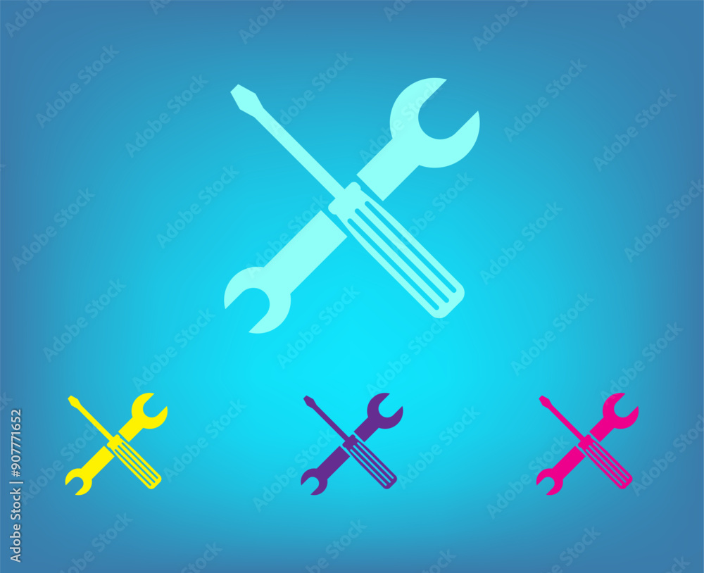 Poster vector icon on a blue background with a gradient