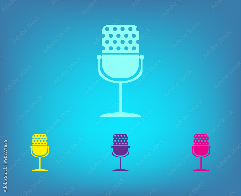 Poster vector icon on a blue background with a gradient