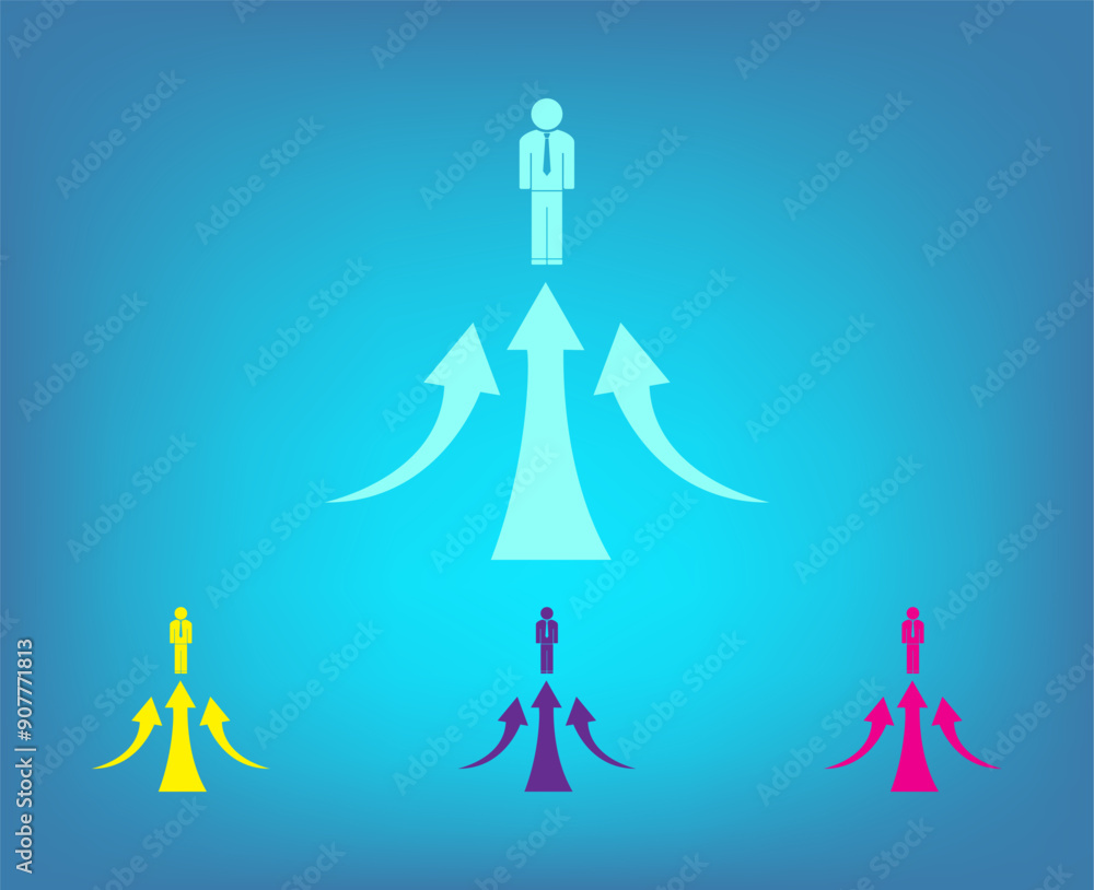 Poster vector icon on a blue background with a gradient
