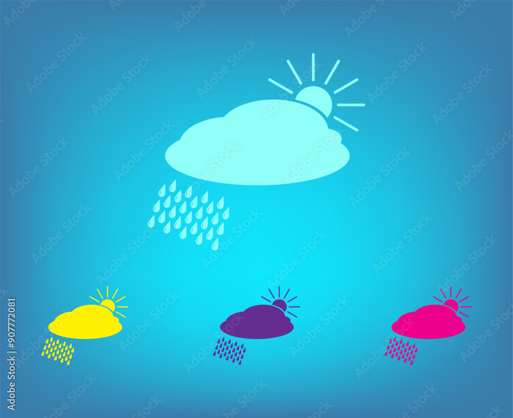 Poster vector icon on a blue background with a gradient
