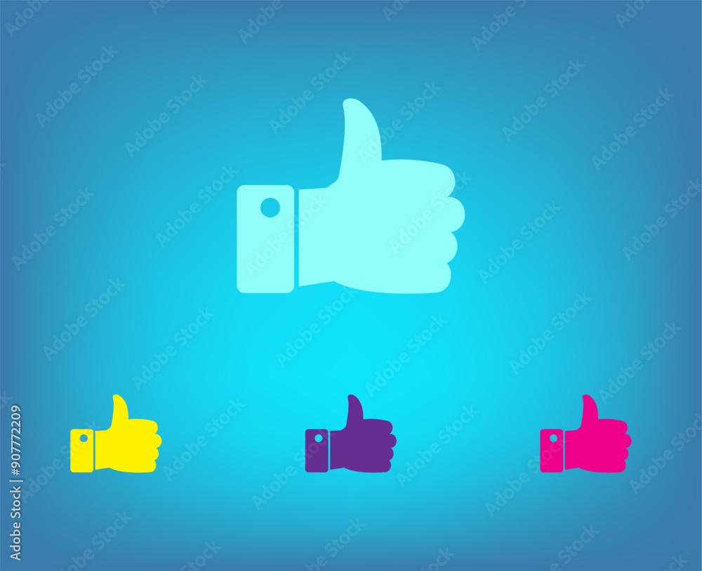 Poster vector icon on a blue background with a gradient
