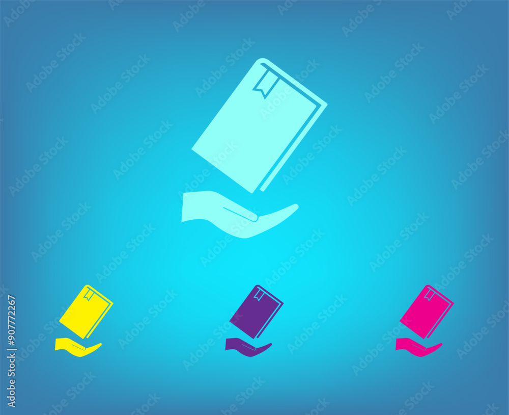 Poster vector icon on a blue background with a gradient