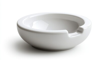White Ceramic Ashtray on White Background