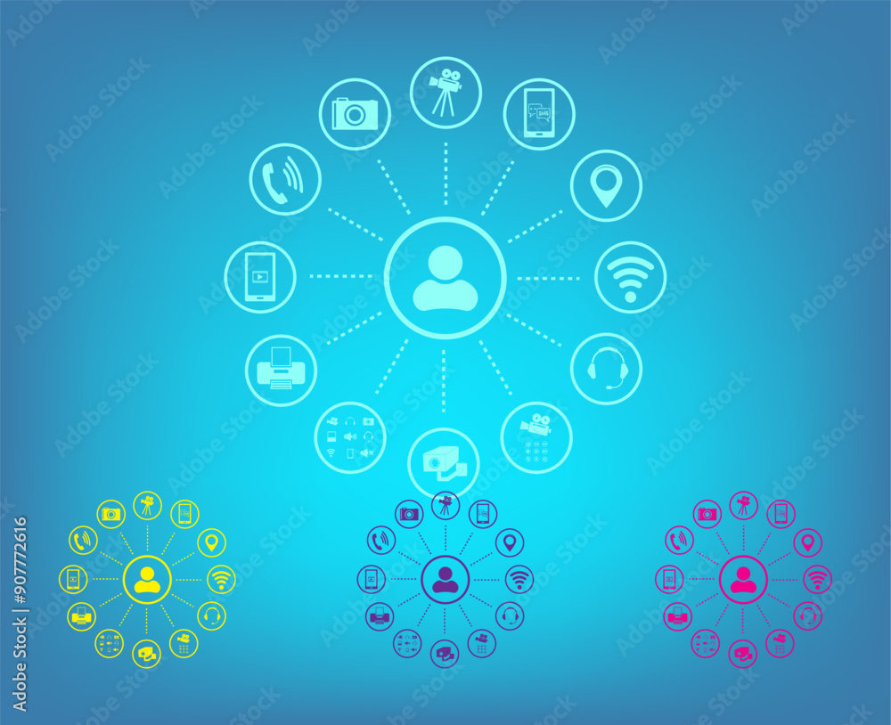 Poster vector icon on a blue background with a gradient