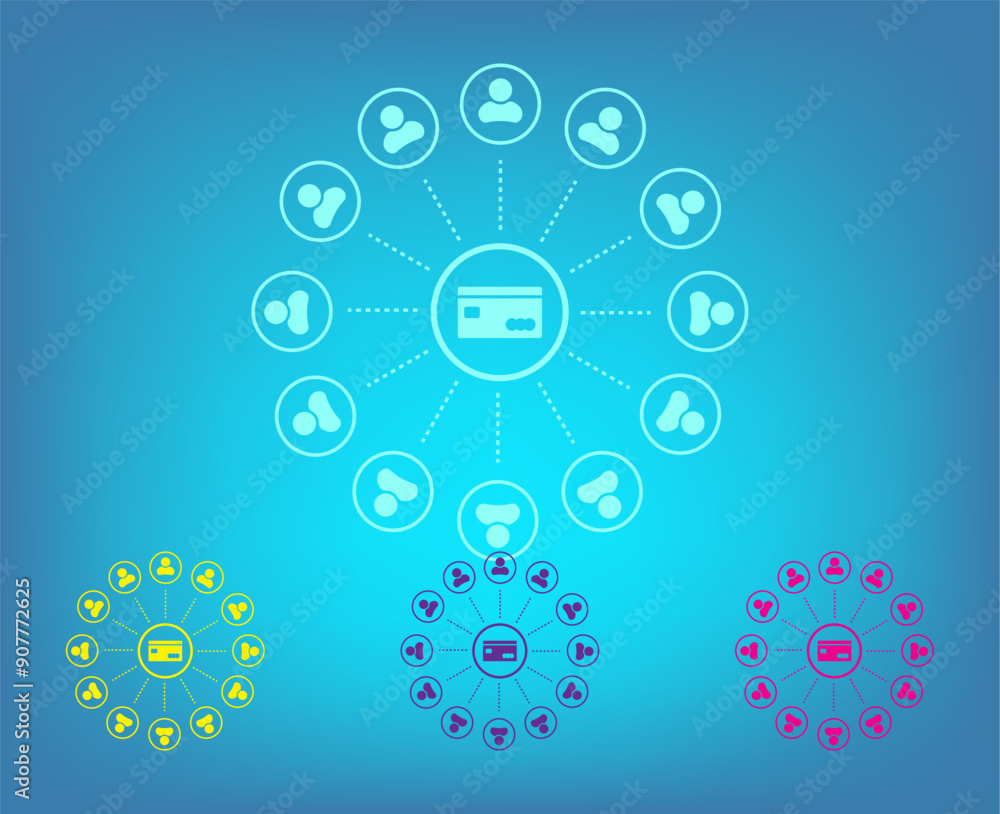 Poster vector icon on a blue background with a gradient