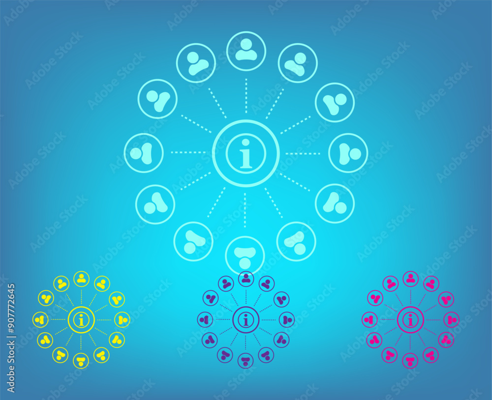 Poster vector icon on a blue background with a gradient