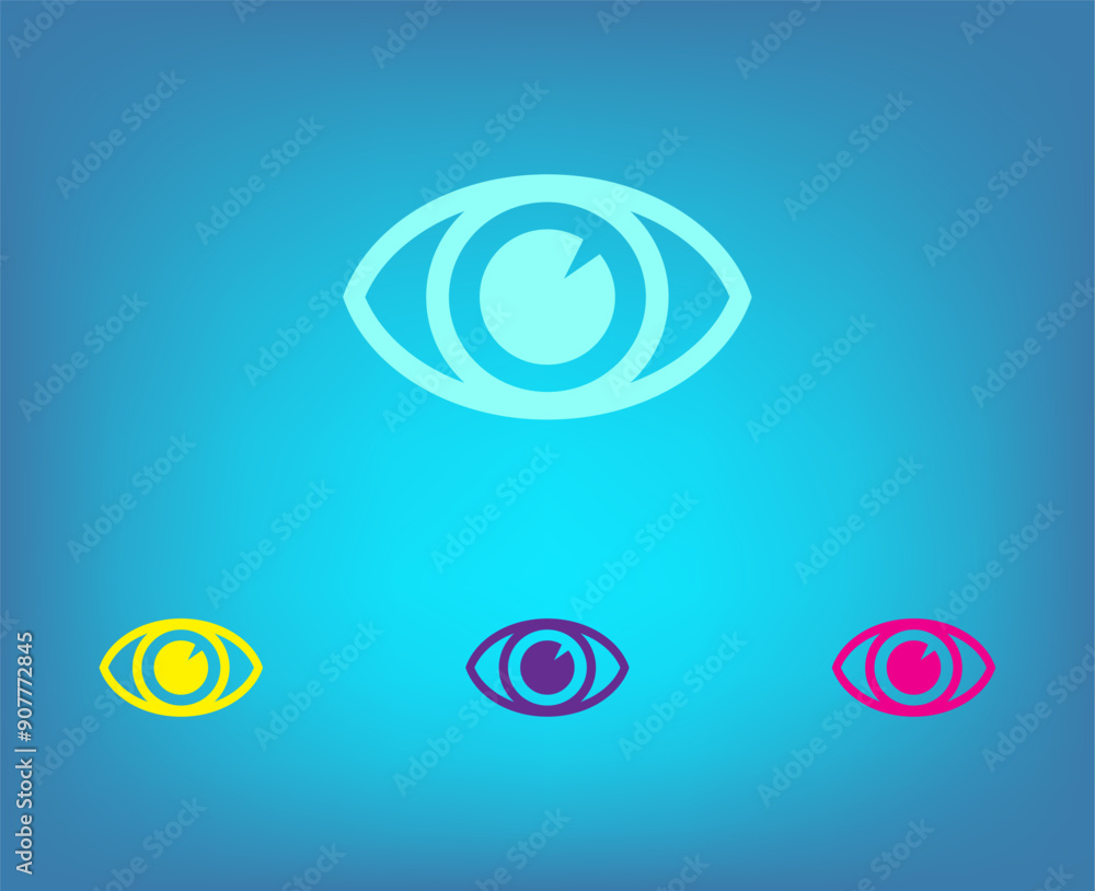 Poster vector icon on a blue background with a gradient