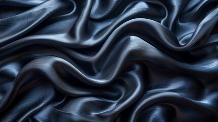 Fototapeta premium Abstract Black Silk Texture Close-up