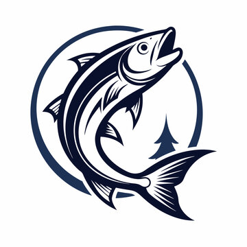 recommend clip art:  fishing logo type line art vector illustration