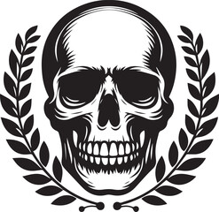 Fototapeta premium Skull silhouette vector art illustration