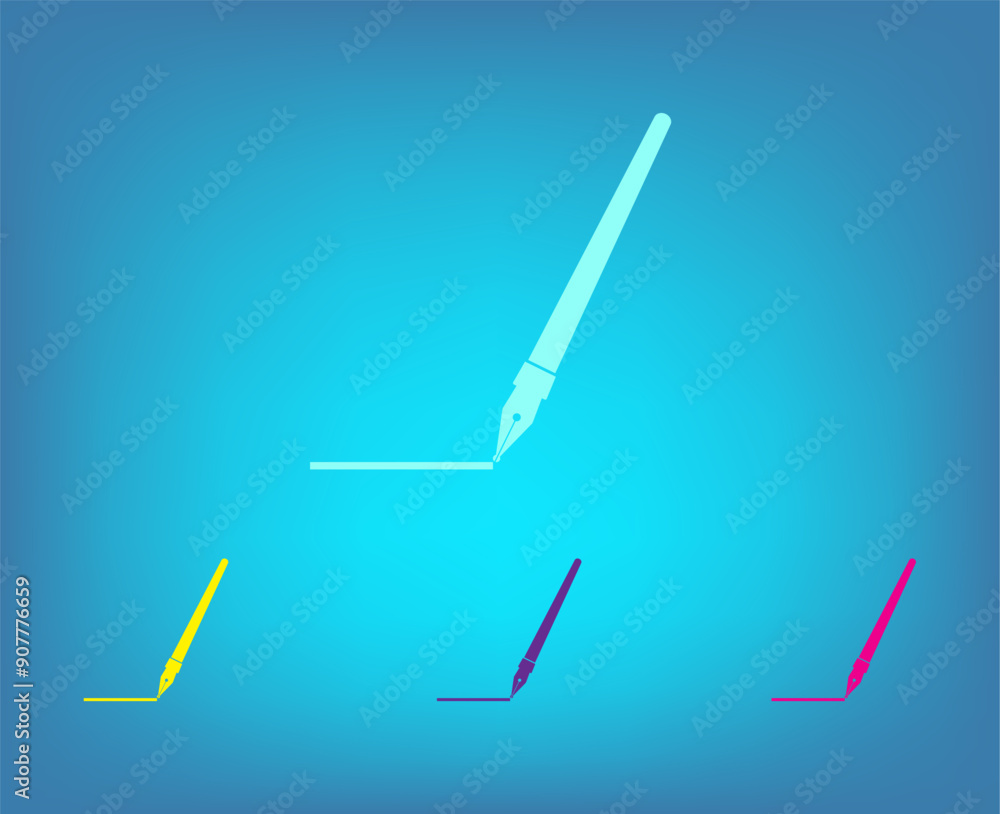 Poster vector icon on a blue background with a gradient