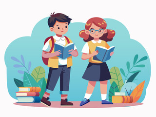 students group happy people learning language Education  Artwork isolated on white background