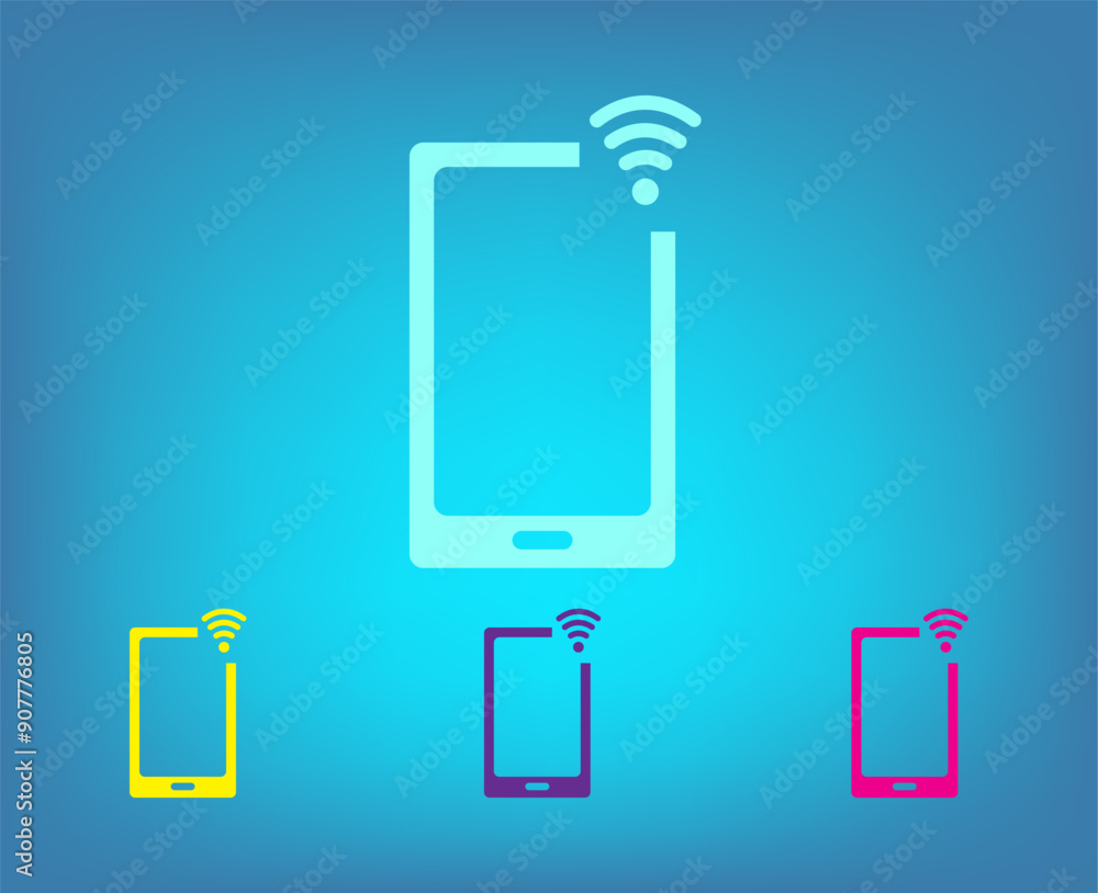 Poster vector icon on a blue background with a gradient