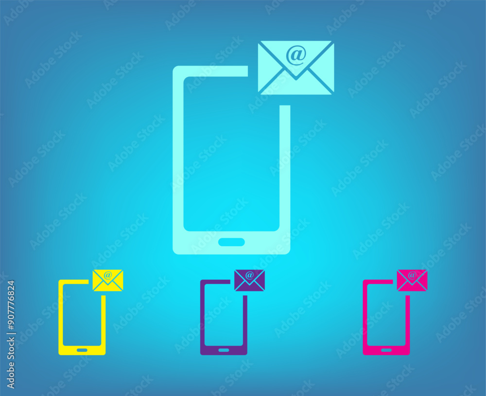 Poster vector icon on a blue background with a gradient