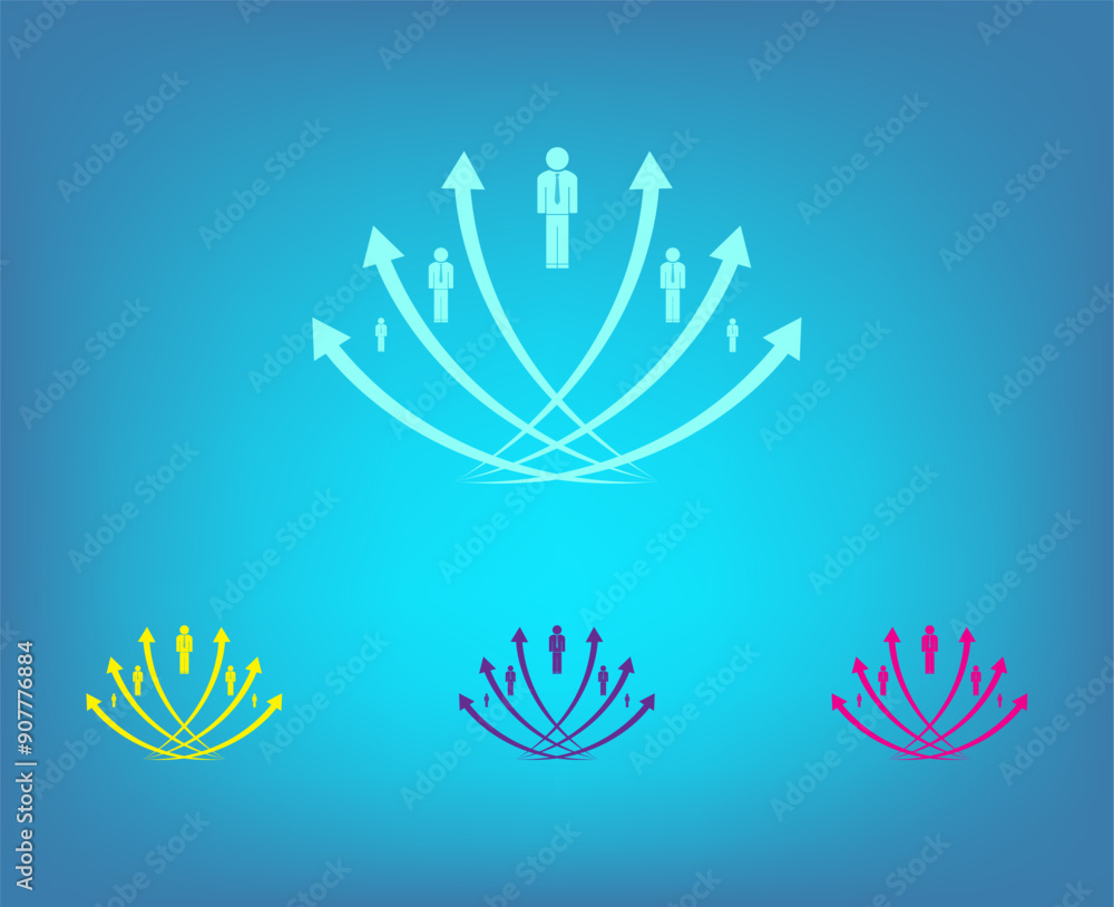 Poster vector icon on a blue background with a gradient