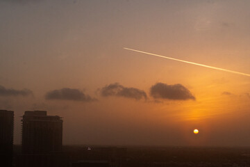 Austin, Texas - Rooftop view of Sunrise in Austin on another hot summer morning
