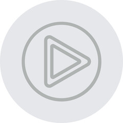Play Button Vector Line Grey Circle Grey