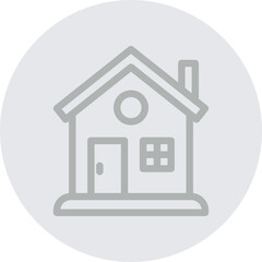House Vector Line Grey Circle Grey