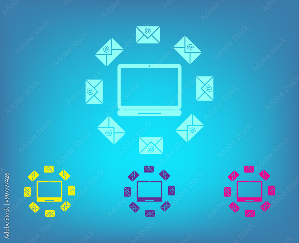 Poster vector icon on a blue background with a gradient