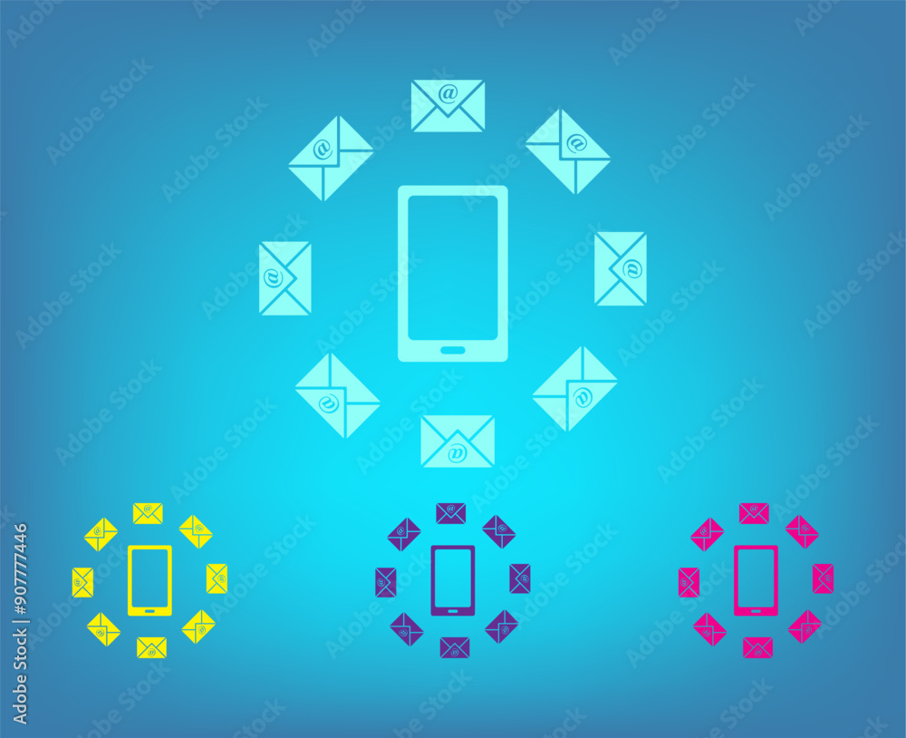 Poster vector icon on a blue background with a gradient