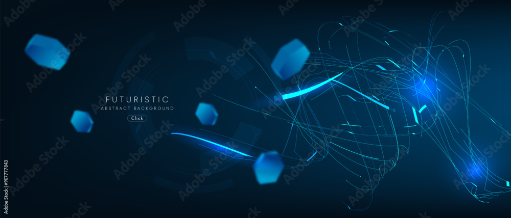 Aufkleber futuristic technology abstract background. abstract futuristic curve digital line design.modern futu