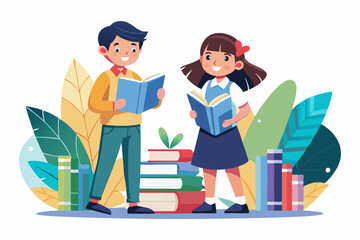 students group happy people learning language Education  Artwork isolated on white background