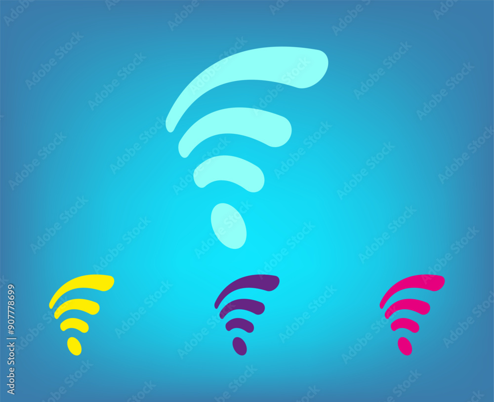 Poster vector icon on a blue background with a gradient