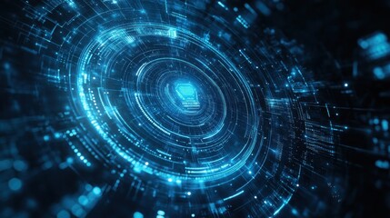 Technology abstract background with futuristic elements and digital motifs