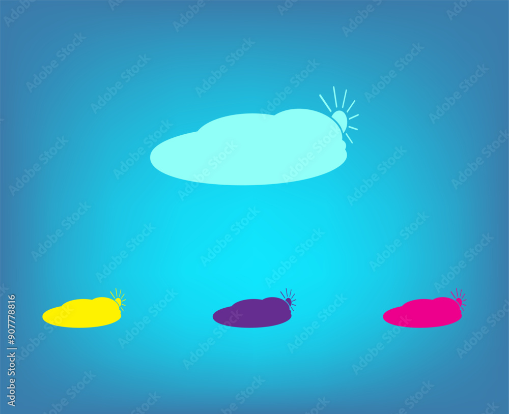 Poster vector icon on a blue background with a gradient