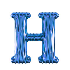 Fluted blue symbol. letter h