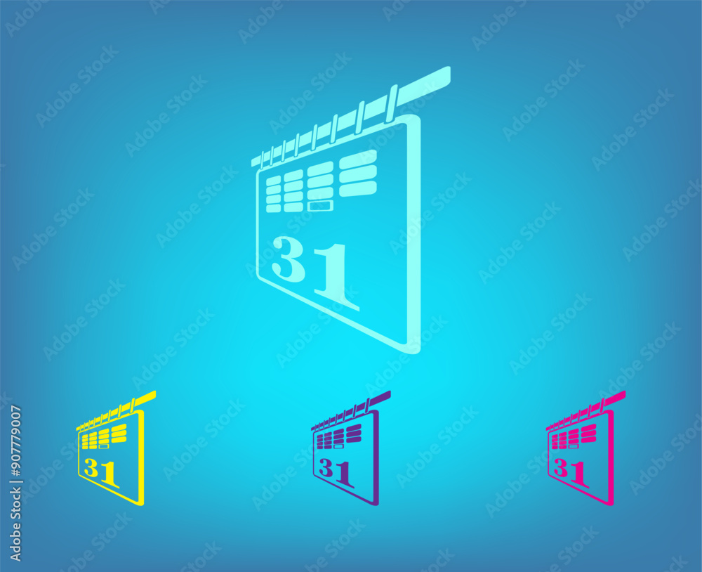 Poster vector icon on a blue background with a gradient