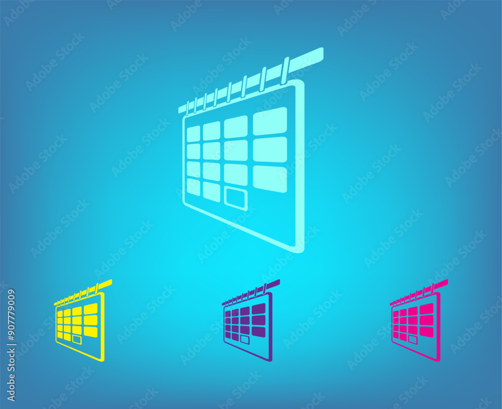 Poster vector icon on a blue background with a gradient