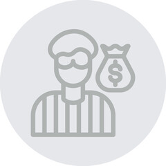 Robber Vector Line Grey Circle Grey