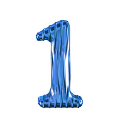 Fluted blue symbol. number 1