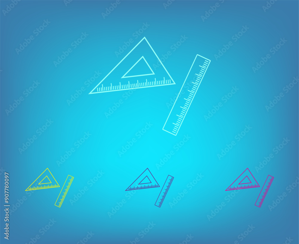 Poster vector icon on a blue background with a gradient