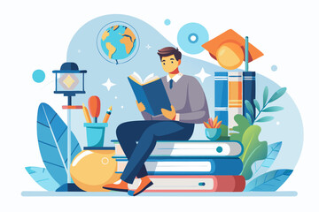 students group happy people learning language Education  Artwork isolated on white background