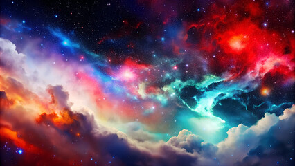 Abstract cosmic landscape in vibrant tones