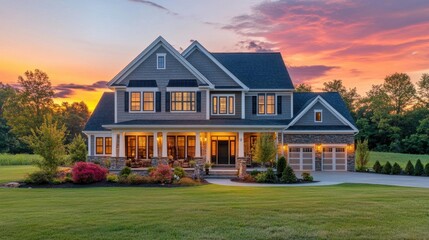 A captivating sponsored post for a real estate company, featuring beautiful home images, key selling points, and a contact link