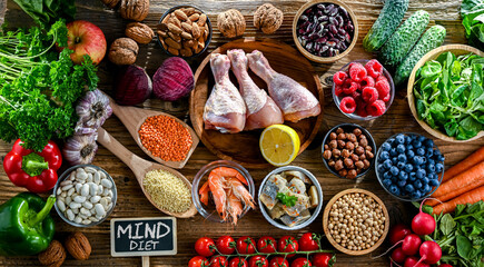 Food products representing the MIND diet