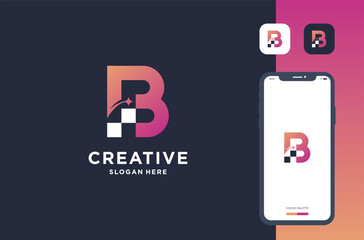 letter b logo design for business brand inspiration