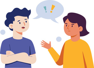 Two people are engaged in a thoughtful discussion with expressive gestures, highlighting effective communication.