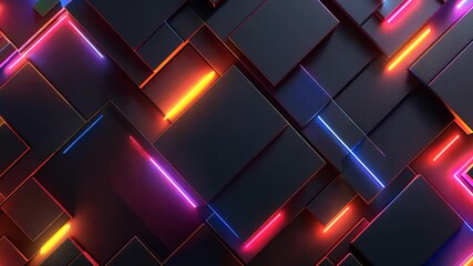 neon light line glow on black metal background, abstract futuristic and technology theme background - Powered by Adobe